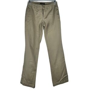 Lands' End Junior Women Chino‎ Khaki Pants Size 1 Brown Straight Leg Casual Work